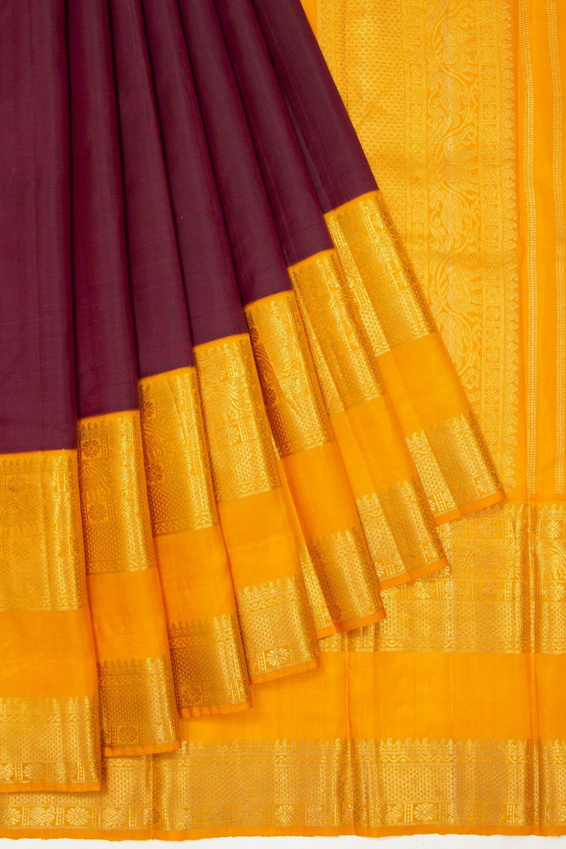 handwoven Pure zari mulberry silk bridal Korvai kanjivaram