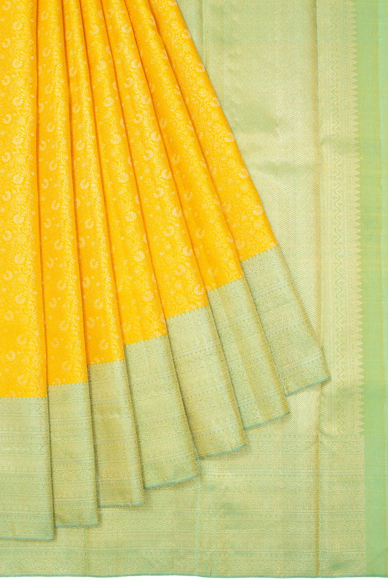 Handwoven Pure Zari mulberry silk brocade korvai kanjivaram