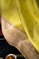 handwoven pure zari mulberry silk korvai kanjivaram