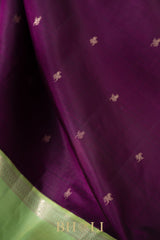 handwoven pure zari mulberry silk korvai retta pettu kanjivaram