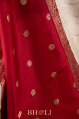 handwoven pure zari silk korvai red kanjivaram