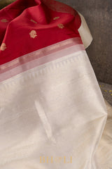 handwoven pure zari silk korvai red kanjivaram
