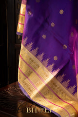 handwoven purple kuttu silk by silk gadwal