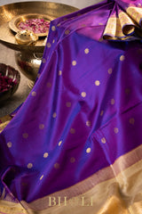 handwoven purple kuttu silk by silk gadwal