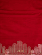 handwoven red pure katan silk kaduwa border banarasi