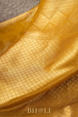 handwoven silk by silk gadwal single gold tone saree