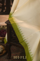 handwoven silk by silk green border kanjivaram