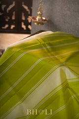 handwoven silk by silk green border kanjivaram