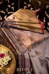 handwoven silk by silk kuttu mauve gadwal