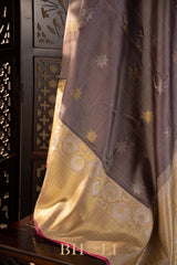 handwoven silk by silk kuttu mauve gadwal
