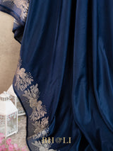 handwoven silver zari mashru gaji kaduwa banarasi