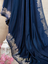 handwoven silver zari mashru gaji kaduwa banarasi
