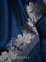 handwoven silver zari mashru gaji kaduwa banarasi