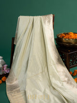 handwoven striped pure katan silk light blue banarasi