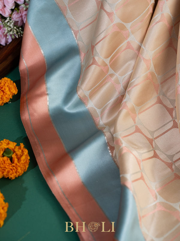 handwoven thread work pure mashru silk banarasi