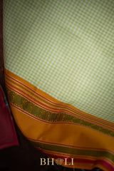 handwoven thread work pure mulberry silk korvai kanjivaram