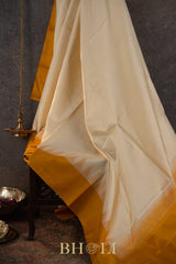 handwoven thread work thazhampoo reku korvai pure silk kanjivaram