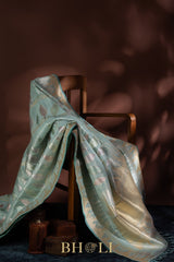 handwoven tissue mulberry silk kaduwa meenakari banarasi