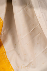 handwoven yellow pallu kai korvai mulberry silk kanjivaram