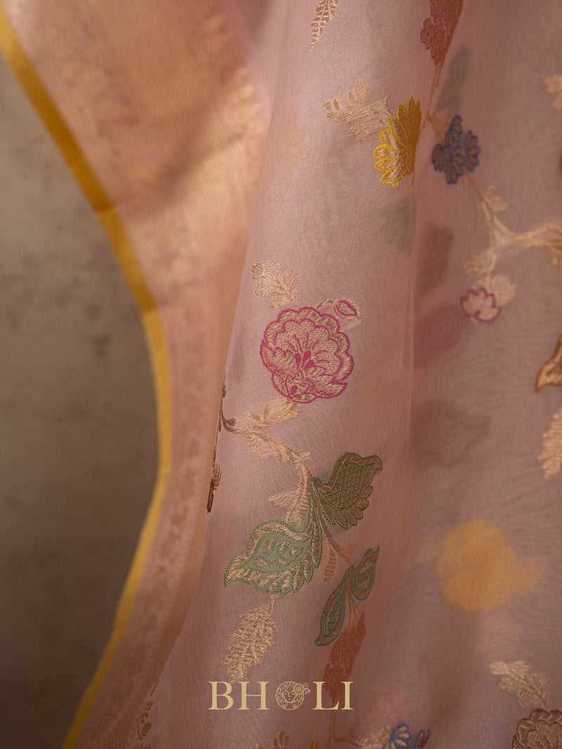heirloom pure kora meenakari kaduwa jungla banarasi