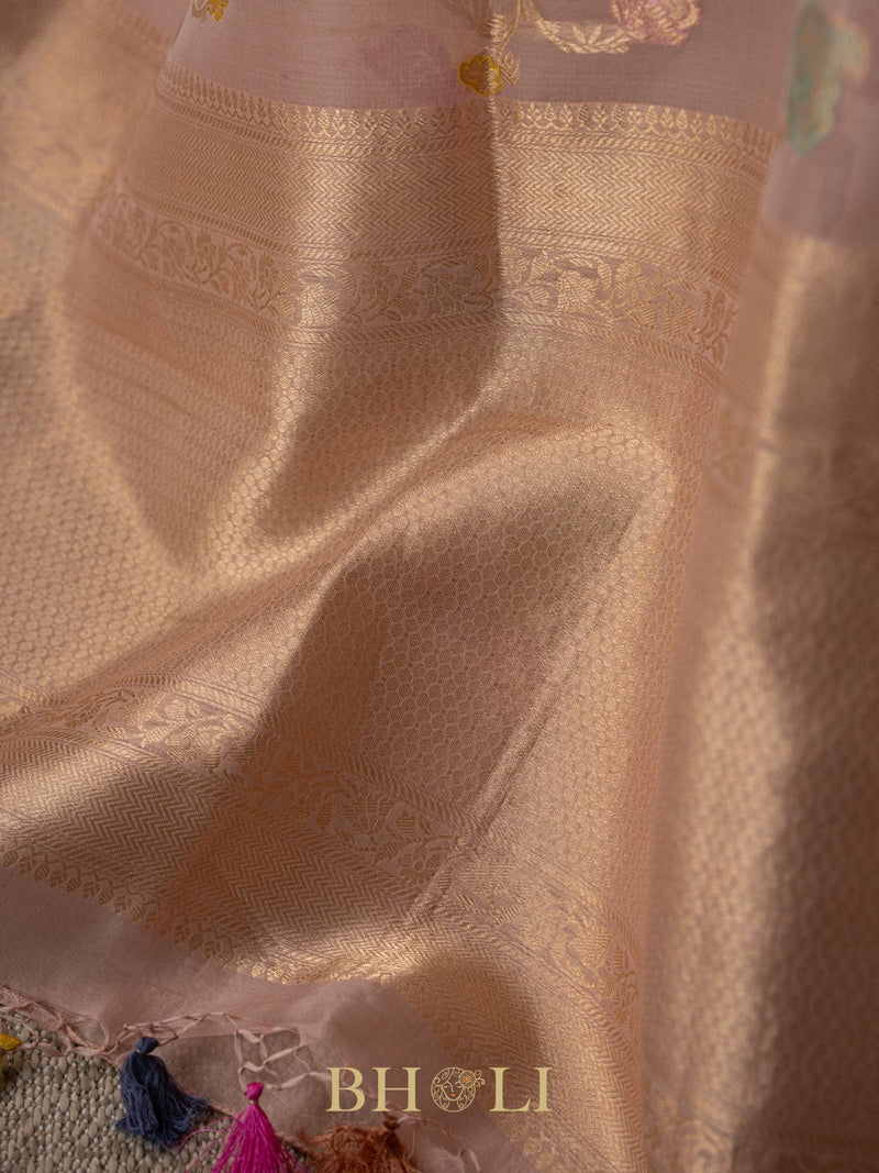 heirloom pure kora meenakari kaduwa jungla banarasi