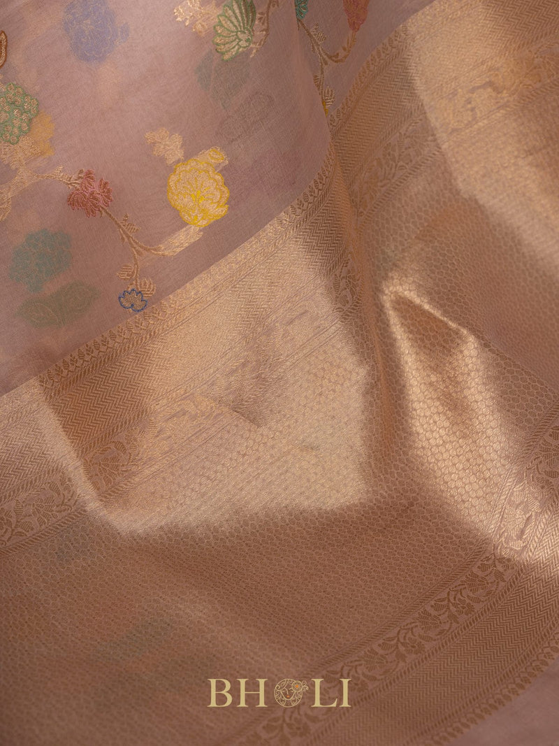 heirloom pure kora meenakari kaduwa jungla banarasi