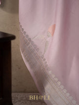 lavender flowy pure katan silk kaduwa buta banarasi