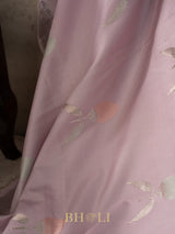 lavender flowy pure katan silk kaduwa buta banarasi