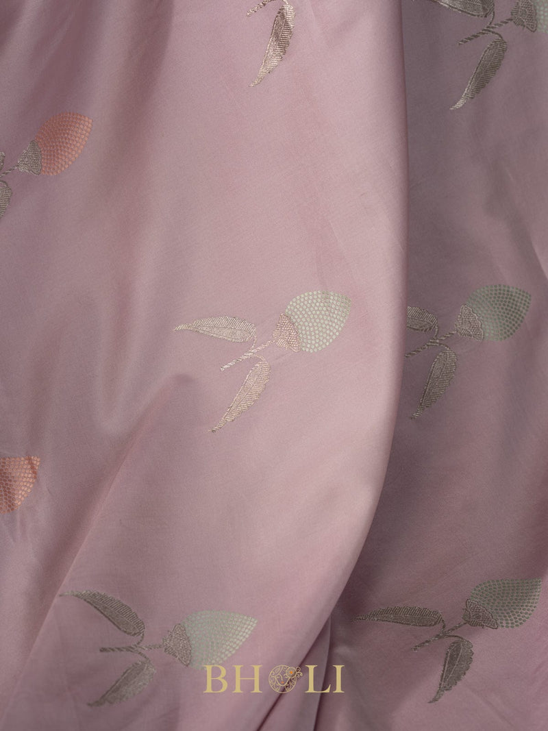 lavender flowy pure katan silk kaduwa buta banarasi
