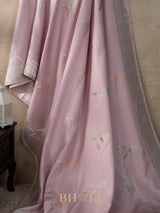 lavender flowy pure katan silk kaduwa buta banarasi