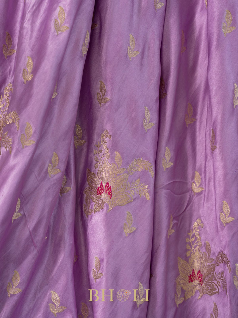 lavender mashru silk banarasi