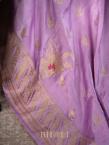 lavender mashru silk banarasi