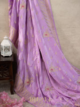 lavender mashru silk banarasi