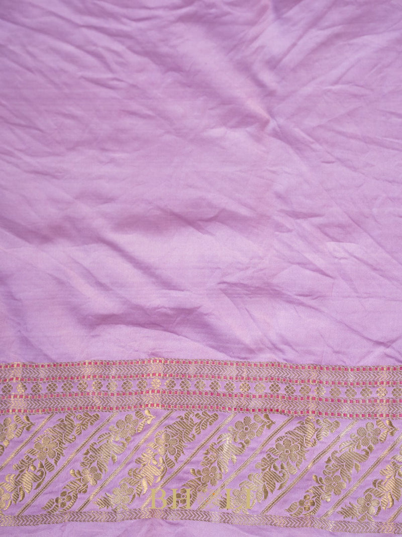 lavender mashru silk banarasi