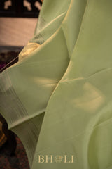 matcha green pure zari mulberry silk kanjivaram