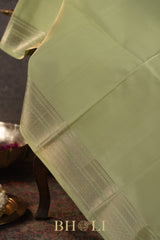 matcha green pure zari mulberry silk kanjivaram