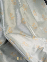 modern classic handwoven silver zari brocade katan silk banarasi