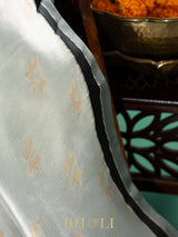 modern classic handwoven silver zari brocade katan silk banarasi