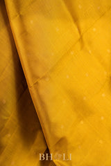 moss yellow pure 4g zari kai korvai silk kanjivaram