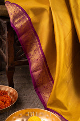 moss yellow pure 4g zari kai korvai silk kanjivaram