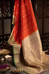 orange kuttu silk by silk gadwal