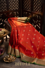 orange kuttu silk by silk gadwal