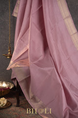 pale pink pure zari mulberry silk kanjivaram