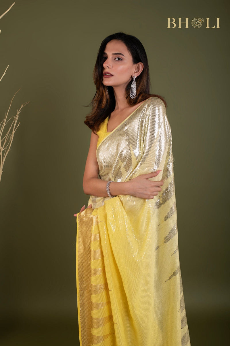 Party Sequin saree on Pure Georgette
