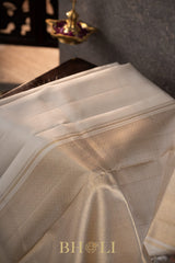 pearl white handwoven pure silk by silk kanjivaram