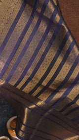 checkered pure zari mulberry silk korvai kanjivaram