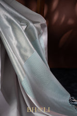 pure katan silk brocade body mashru border banarasi