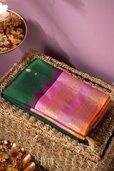 pure mulberry silk emerald green kuttu gadwal