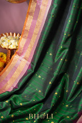pure mulberry silk emerald green kuttu gadwal