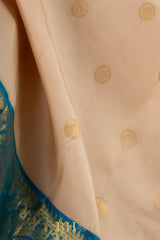 pure zari contrast border silk kai korvai kanjivaram